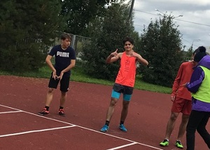 на старте